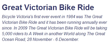 Kickbike Plans for the Great Vic Ride